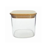 Pote Hermético De Vidro Borossilicato Tampa De Bambu 1500ml