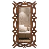 Espelho Decorativo Marrom Corpo Inteiro Florenza 69x131