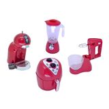 Kit Cozinha Infantil Verm Airfryer Bate Cafetei Liquidifica