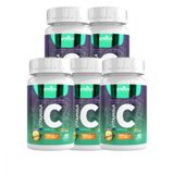 Vitamina C 100% 5 Unidadess Com 60 Capsulas 500mg