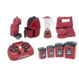 Kit Cozinha Infantil Completa Brinquedo Menino Vermelho 10pç