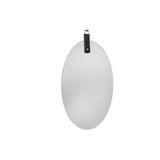 Espelho Decorativo Life Alça Corino Preto 60x40cm Oval