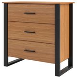Cômoda Com 03 Gavetas Wave Estilo D03 Freijó Preto Fosco