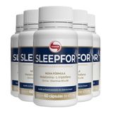 Kit 5 Sleepfor Triptofano, B3, B6 + Glicina Vitafor 60 Cápsulas