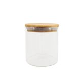 Pote Hermético de Vidro Tampa Bambu Redondo 500ml