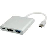 Adaptador Hub Thunderbolt Usb 3.1 Tipo C Hdmi 4k Mac 3 Em 1