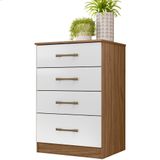 Comoda 4 Gavetas Ms9130 Naturale Branco