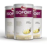 Kit 3 Whey Protein Isolado Isofort Beauty 450g Baunilha