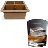 Forma De Gelo 4 Cubos Grandes Silicone Bebidas Whisky