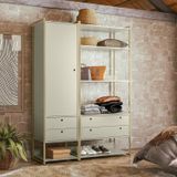 Guarda Roupa Closet Modulado Industrial 4 Gavetas Olivar Off White