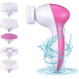 Massageador Facial Corporal E Limpeza Pele 5 Em 1 Rosa Azul