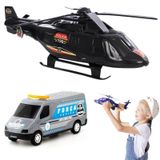 Kit Helicóptero De Brinquedo Infantil Carrinho Militar