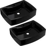 Kit 02 Cubas De Apoio Banheiro Lavabo C01 Rt50 Preto