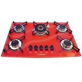 Fogão Cooktop 5 Bocas Tripla Chama Safanelli Vermelho Bivolt