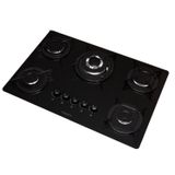 Cooktop 5 Bocas Tripla Chama Flange Esmaltado Vidro Bivolt Fogatti Preto/esmaltado Preto/esmaltado