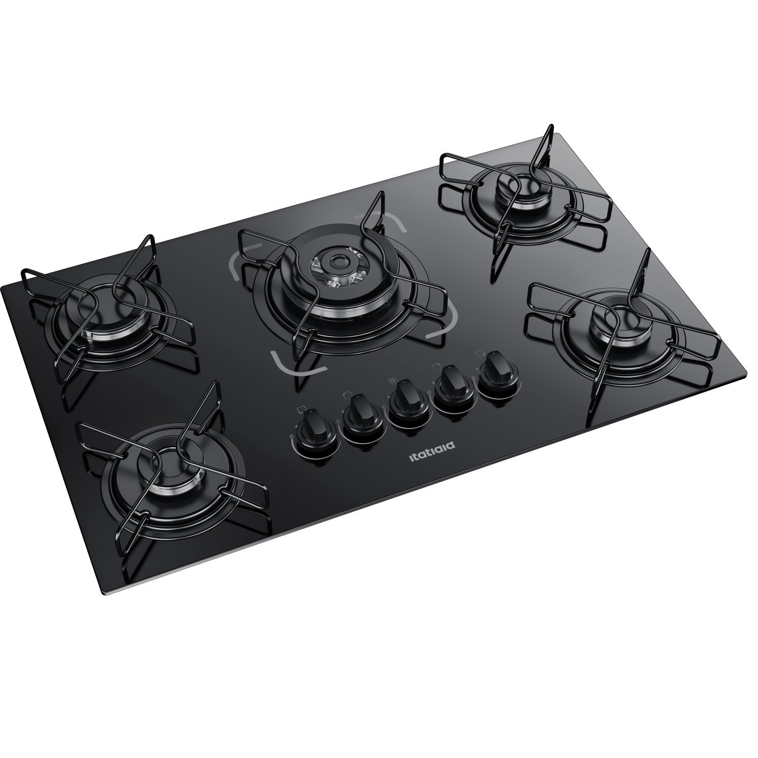 Cooktop 5 Bocas Essencial Á Gás Tripla Chama Bivolt Itatiaia Preto Preto