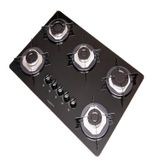 Cooktop 5 Bocas Flange Inox Vidro Bivolt Fogatti Preto/inox