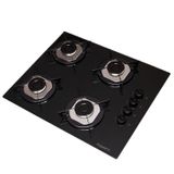 Cooktop 4 Bocas Flange Inox Vidro Bivolt Fogatti Preto/inox