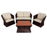 Conjunto De Poltronas New York Em Alumínio E Corda Náutica Para Área Jardim Sala Cinza
