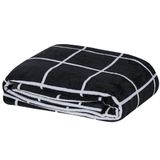 Cobertor Brooklyn Queen Mantinha Flannel Quadriculado Preto
