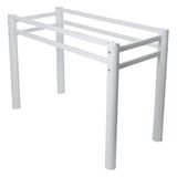 Base Retangular Para Mesa Jantar Vidro Pedra Madeira 1,50mx80 Cor:branco