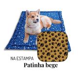 Colchonete Cama Pet Médio 80x60 Impermeável - Patinha Bege