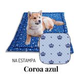 Colchonete Cama Pet Médio 80x60 Impermeável - Coroa Azul