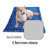 Colchonete Cama Pet Médio 80x60 Impermeável - Chev. Cinza