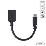 Adaptador Otg Micro Usb Para Usb 2.0 15cm Preto Conexão Com Celulares Smartphones Tablets - Pamup-15