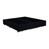 Cama Box Queen Bipartido Suede 40x158x198 Preto