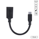 Adaptador Otg Tipo C Para Usb A 3.0 Para Celular Smartphone 15 Cm Preto - P3amup-15