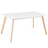 Mesa De Jantar Retangular Leda 80 X 140 Cm Branco Branco