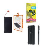 Power Bank 10.000mah + Capa Motorola Edge20pro + Película 9d