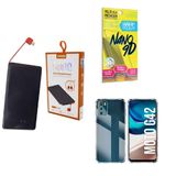 Kit Power Bank 5.000mah + Capinha Motorola G42 + Película 9d