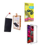 Kit Power Bank 5.000mah + Capa Motorola Edge20 + Película 9d