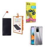 Power Bank 10k + Capa Xiaomi Redminote10pro + Película 9d