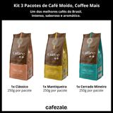 Café Em Pó Moído, Coffee Mais Torrado, 3 Pacotes De 250g