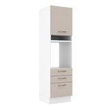 Torre Quente 60 Cm 1 Porta 3 Gavetas Branco/crema Agata Madesa Branco/crema