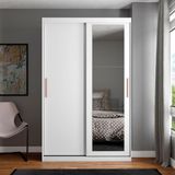 Guarda-Roupa Solteiro Bartira Paris com Espelho, 2 Portas de Correr
