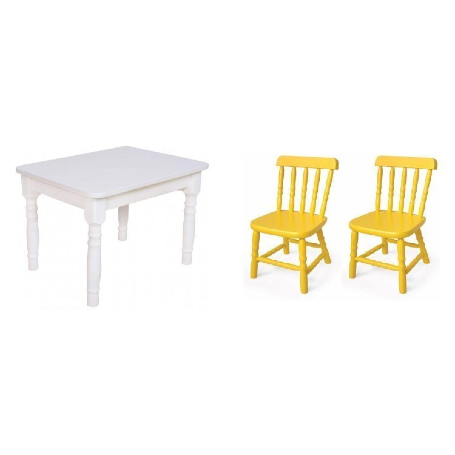 Conjunto Infantil Mesa 68x52cm Com 2 Cadeiras Madeira Maciça Ecomóveis