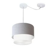 Pendente Duplo Cilíndrico Desvio Md-4358 30x25 Cinza Branco