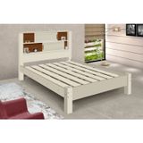 Cama Casal Cabeceira Com Nichos E Portas Veneza Carmolar Off White /canela