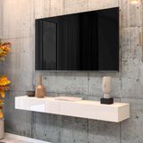 Rack Suspenso para Painel ou TV até 75 Polegadas, 2 Portas, 1,60m, Off White