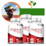 Kit Com 3 Potes Guaraná 500mg 60 Cápsulas