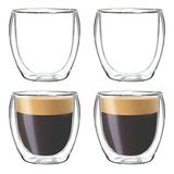 Copo De Vidro Duplo Bistro Shot Café 140ml 4x Unidades