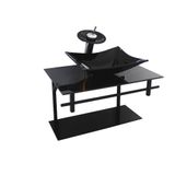Gabinete De Vidro Para Banheiro 60cm Retangular Ap Slim Mármore Preto Dourado