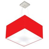 Lustre Pendente Quadrado Md-4075 30/50x50cm Bivolt Vermelho