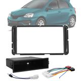 Moldura De Painel 1 E 2 Din Para Cd Dvd 2 Din + Chicote De Ligação + Chicote Adaptador De Antena Toyota Etios 2012 Até 2021