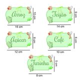 Cartela C/05 Unid De Adesivos Para Potes Mod Verde