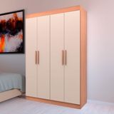 Guarda-Roupa Ville com 4 Portas, 2 Gavetas e 2 Prateleiras, 134cm de Largura - Bartira